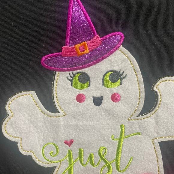 Emily Rose Halloween Size 5 Girls 2 Piece Set Two Ruffle Stripe Ghost - Picture 4 of 5